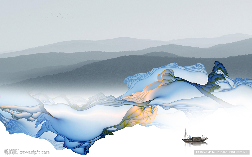 新款大气现代山水 TIf分层