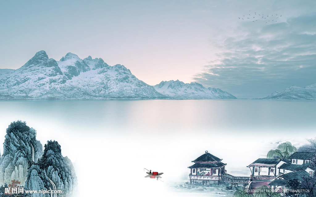 爆款大气现代山水 TIf分层