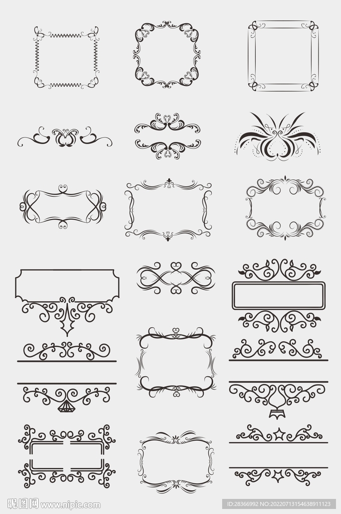 欧式装饰花纹边框花边