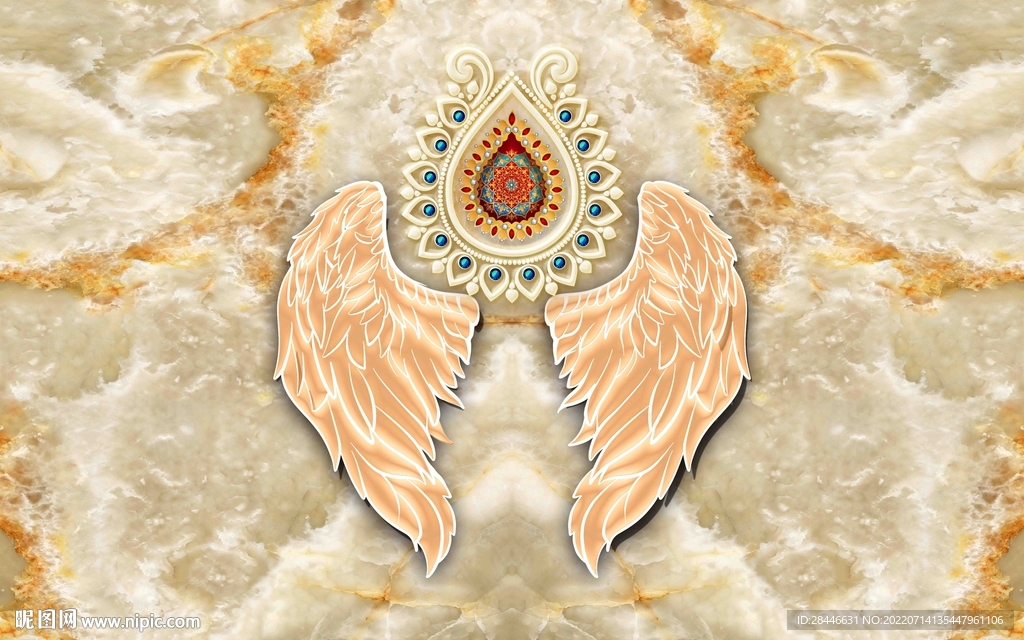 翅膀大理石背景墙