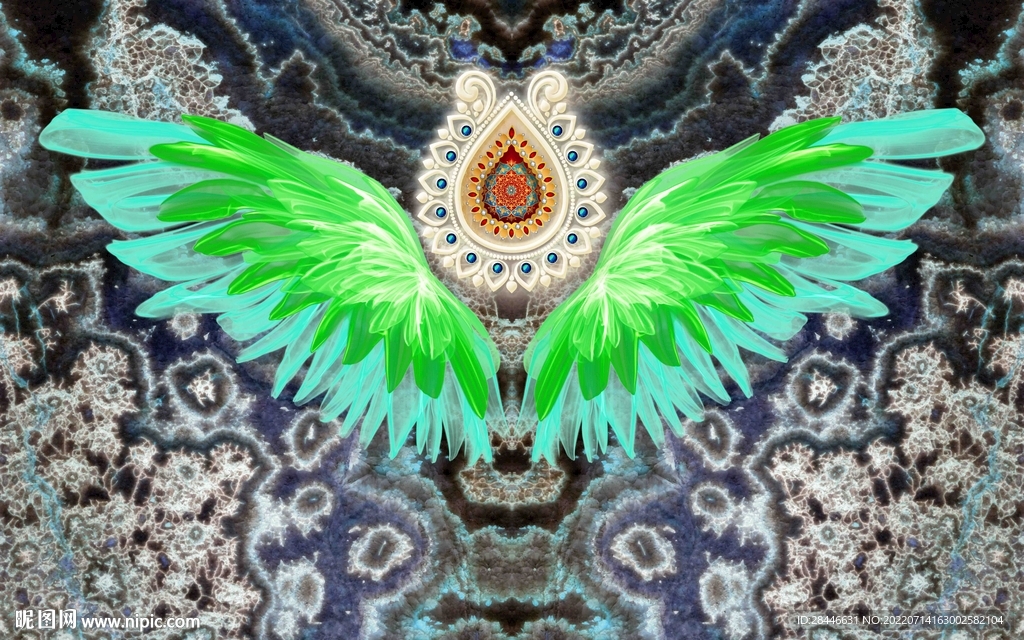 翅膀大理石背景墙