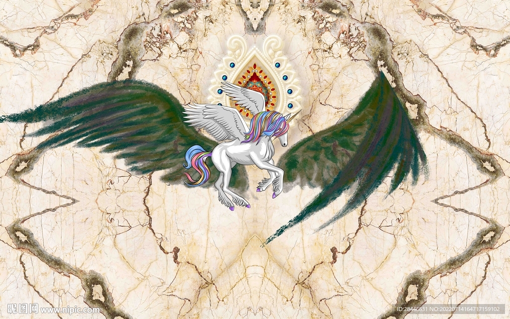 翅膀大理石背景墙 