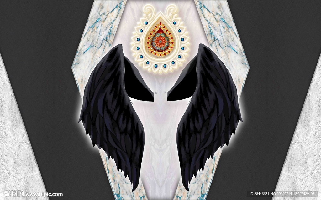 翅膀大理石背景墙