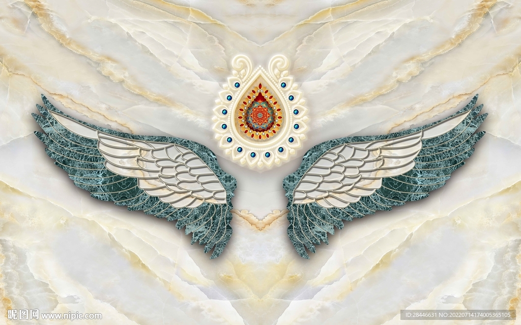 翅膀大理石背景墙