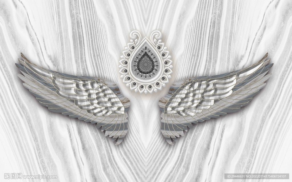 翅膀大理石背景墙