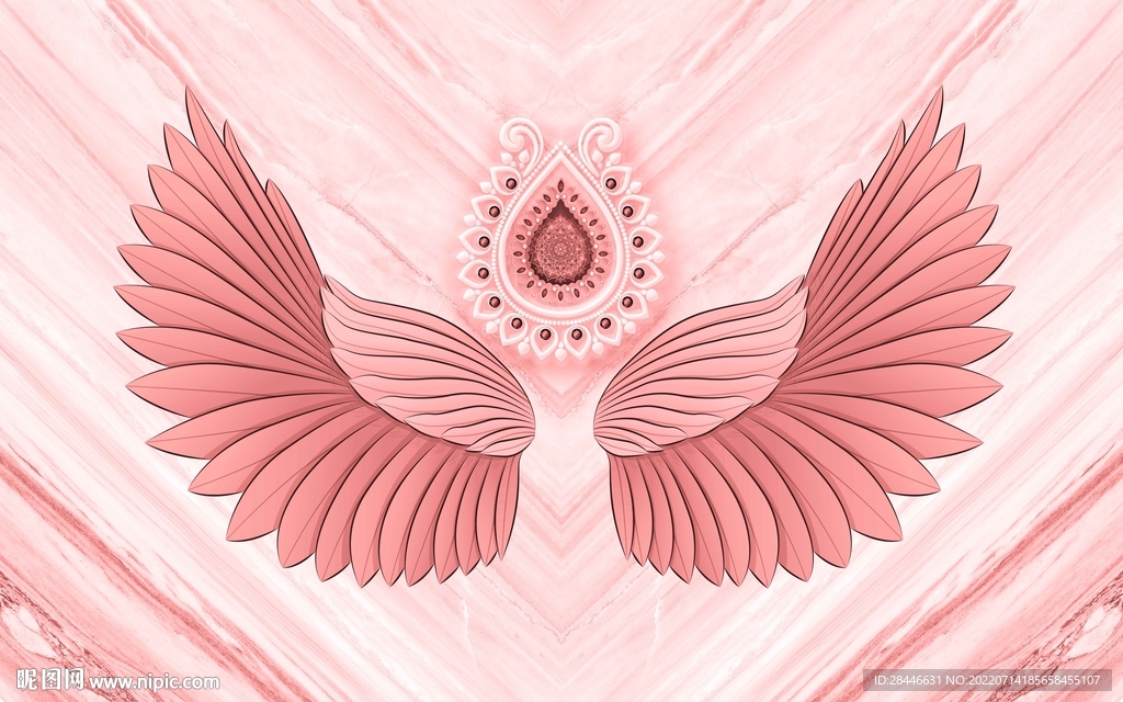 网红翅膀大理石背景墙