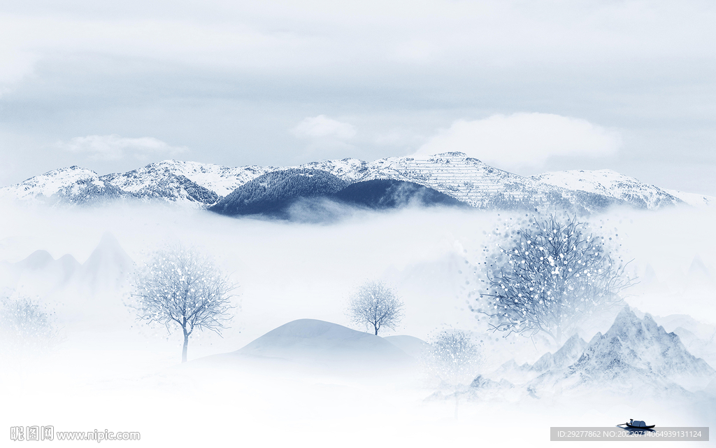 高档简约客厅山水 Tif分层