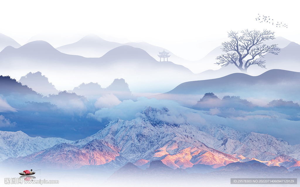 最新 别墅客厅山水 TIf分层