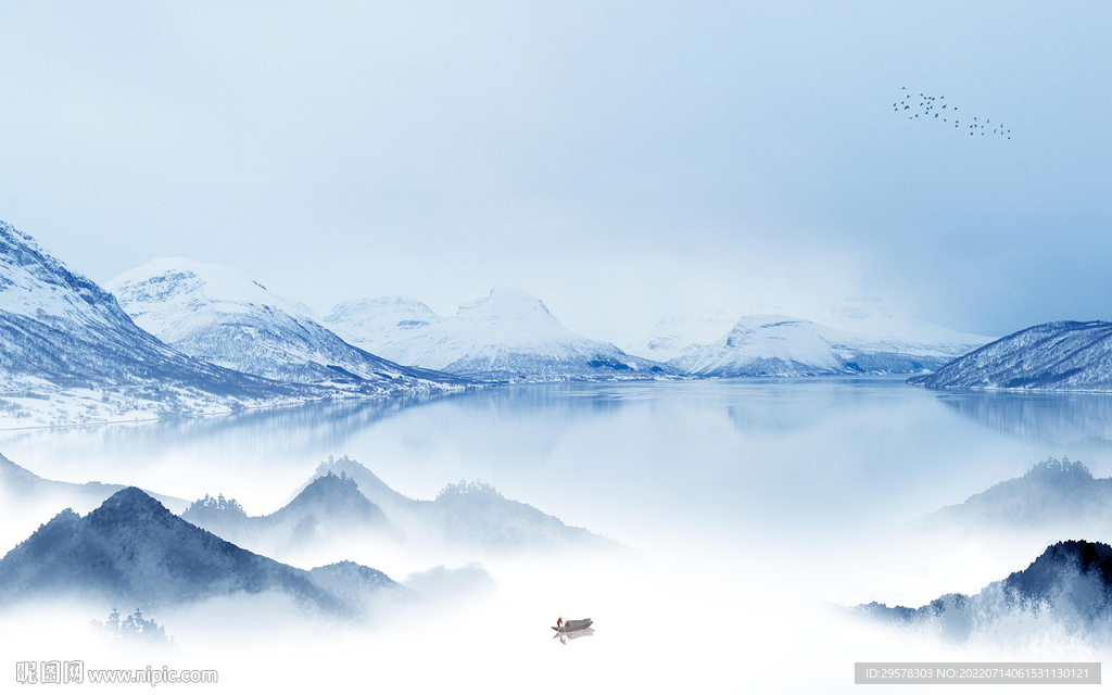 现代 别墅客厅山水 TIf分层