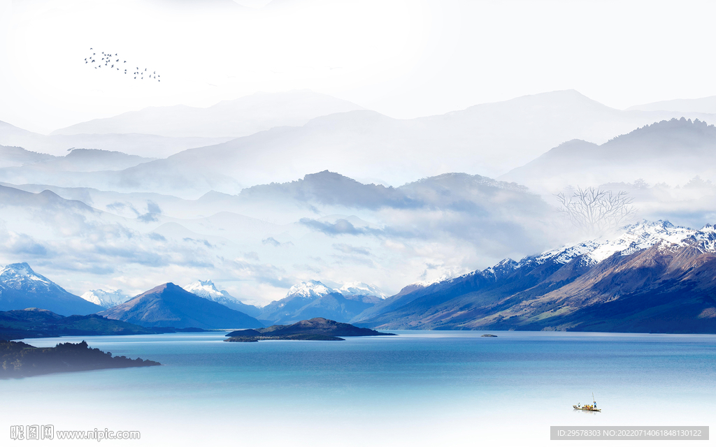 高端 别墅客厅山水 TIf分层