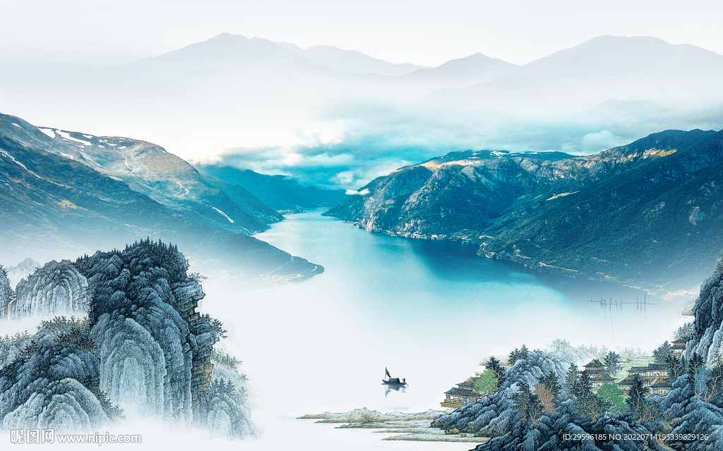 中式现代新山水画 TIf分层