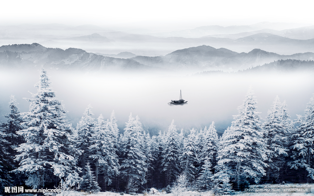 高端现代新山水画 TIf分层