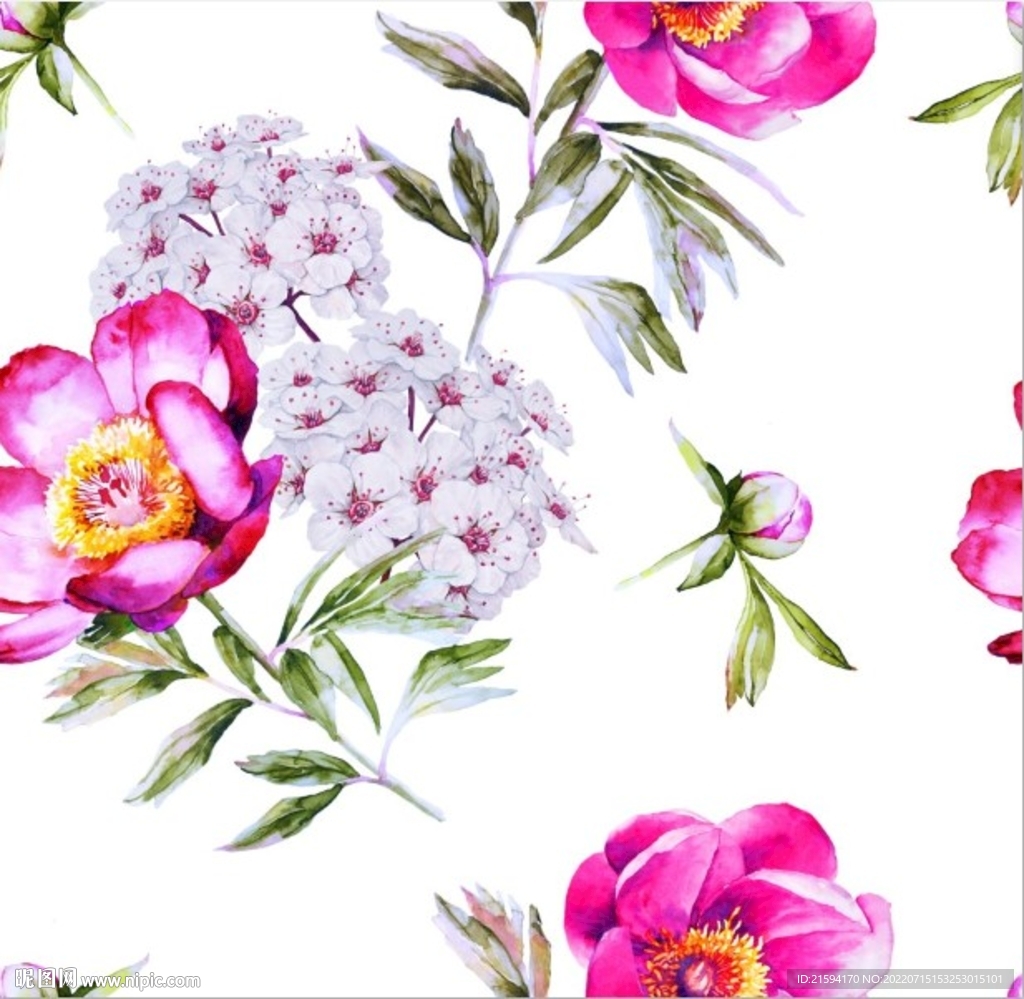 花线稿图矢量图手绘大图