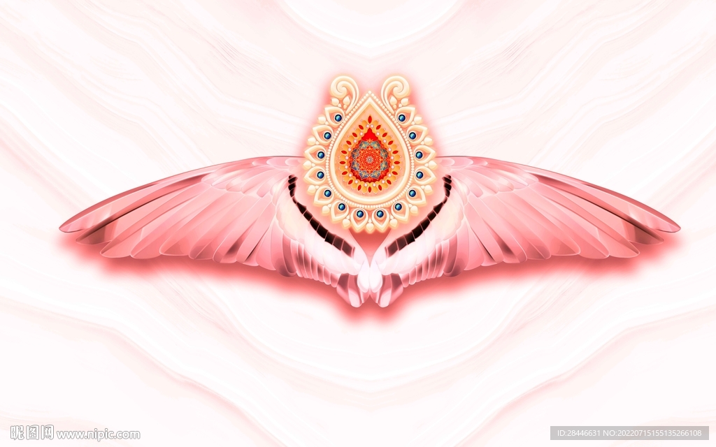 网红翅膀打卡直播背景墙 