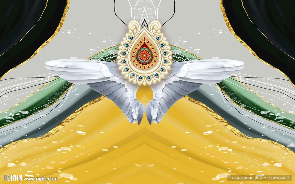 翅膀打卡直播背景墙 