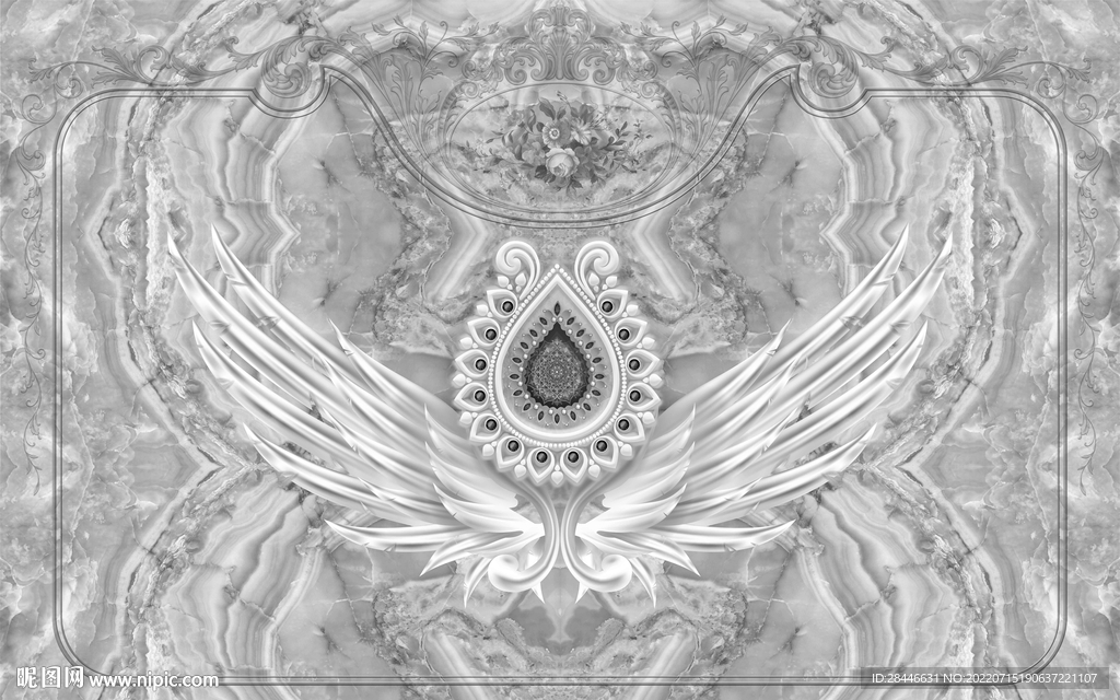 翅膀打卡直播背景墙 