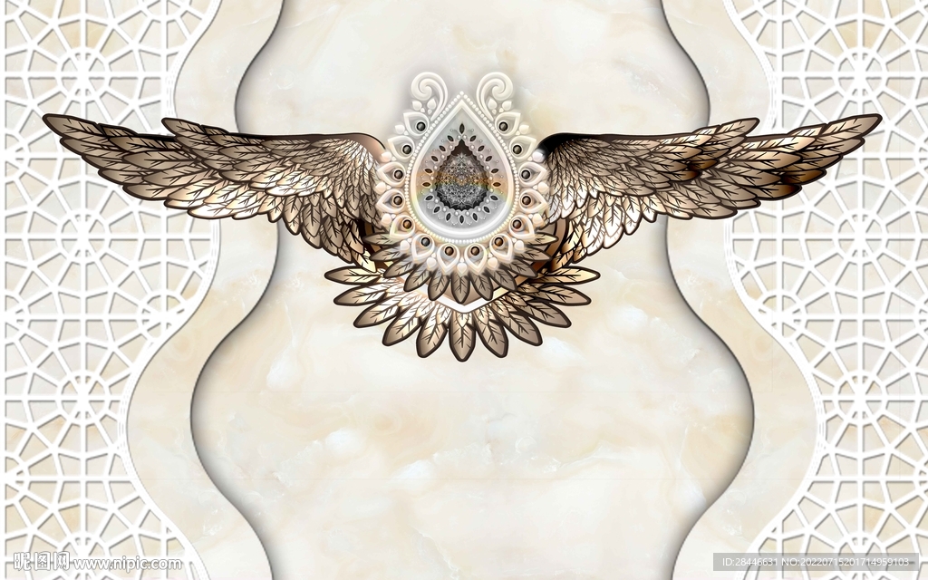 翅膀打卡直播背景墙 