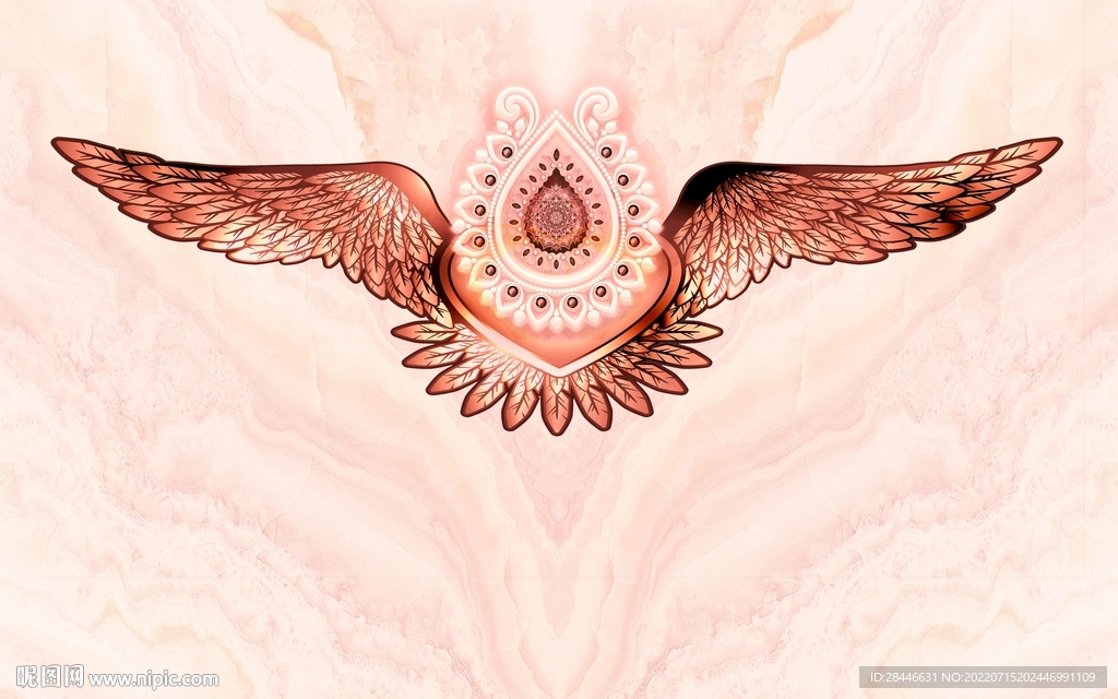 网红翅膀打卡直播背景墙 