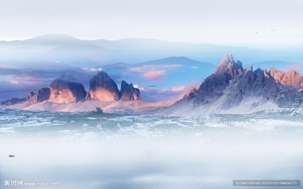 人气高档中式山水 Tif分层