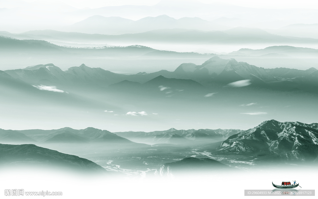 爆款新山水背景画 TIf分层