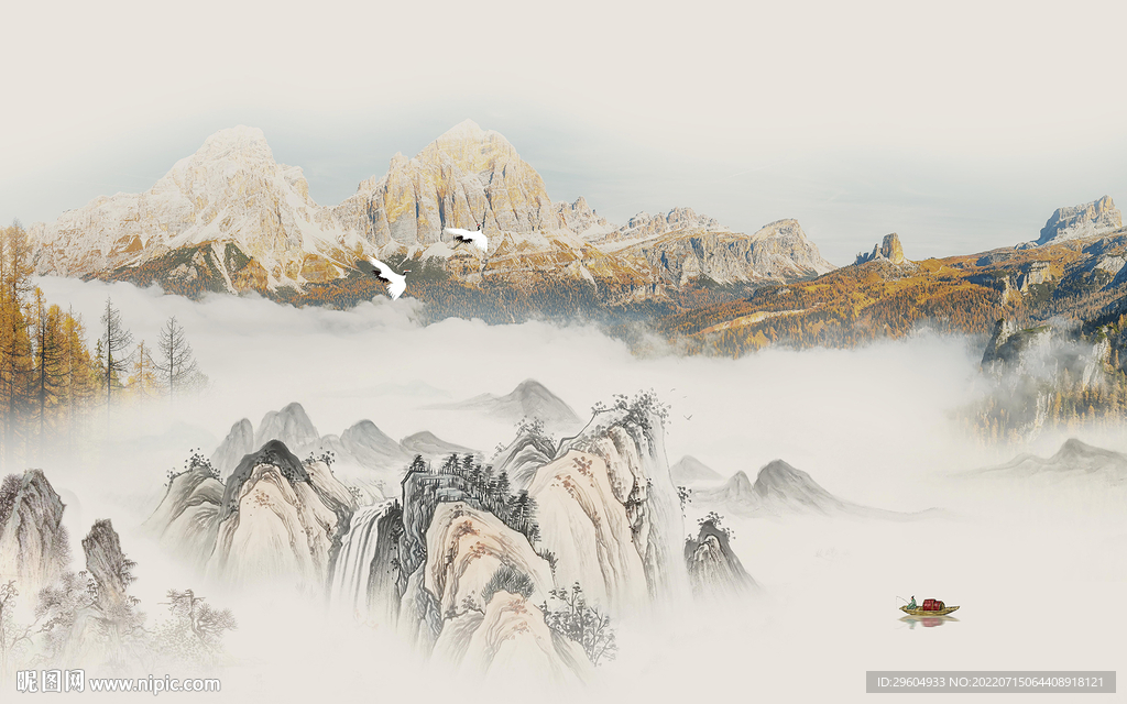 高清 新山水背景画 TIf分层