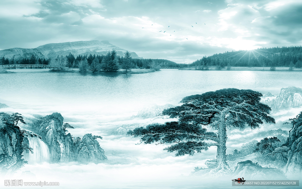 客厅新款大气山水 TiF分层