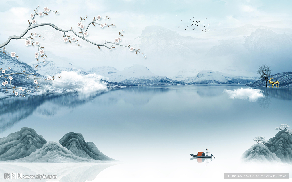 中式新款大气山水 TiF分层