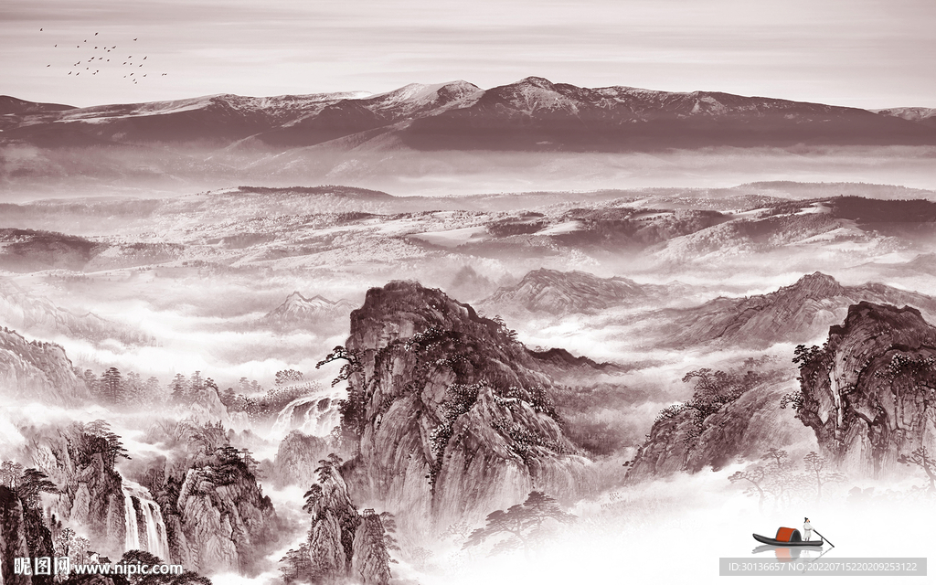 新中式新款大气山水 TiF分层