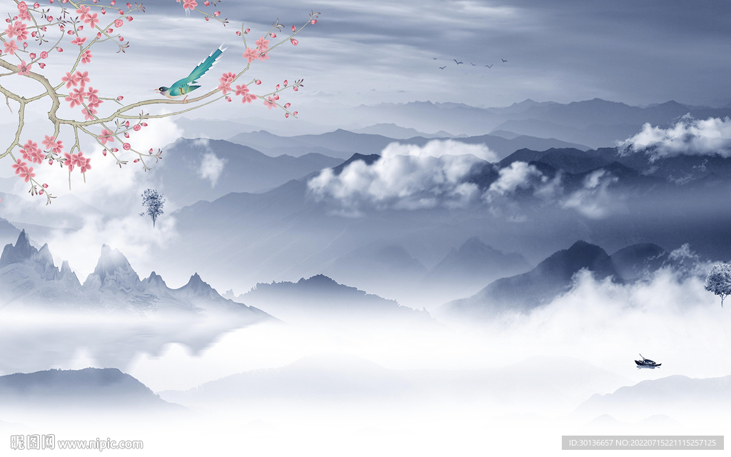 高档新款大气山水 TiF分层