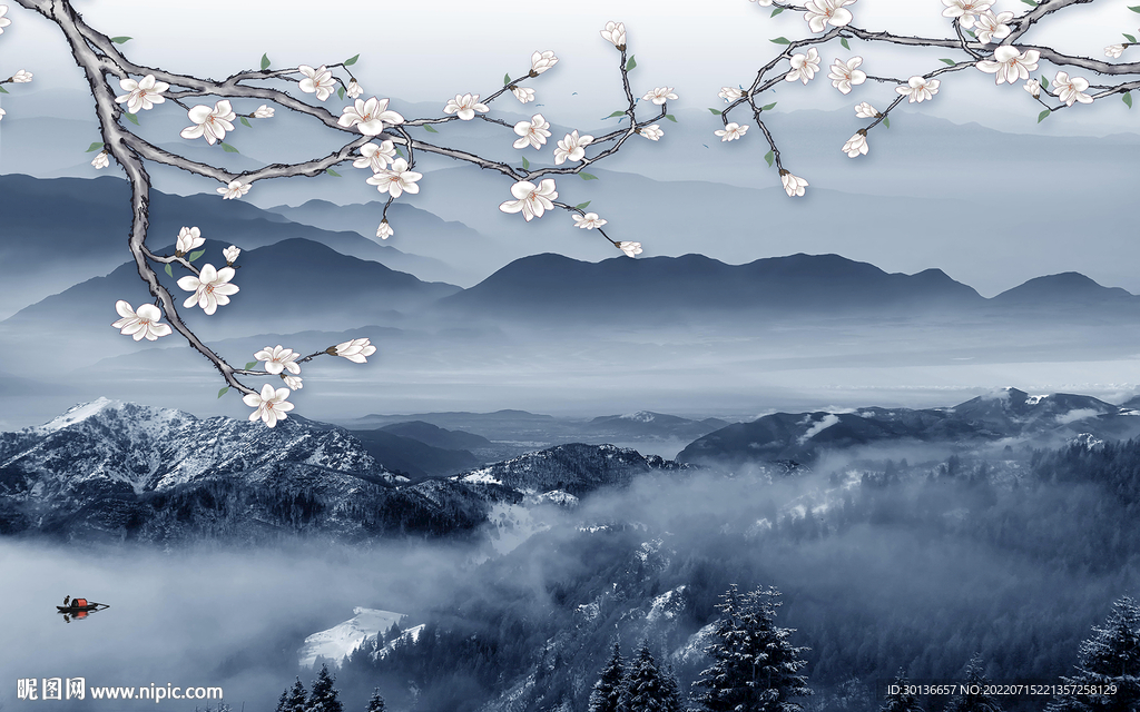 高清 新款大气山水 TiF分层