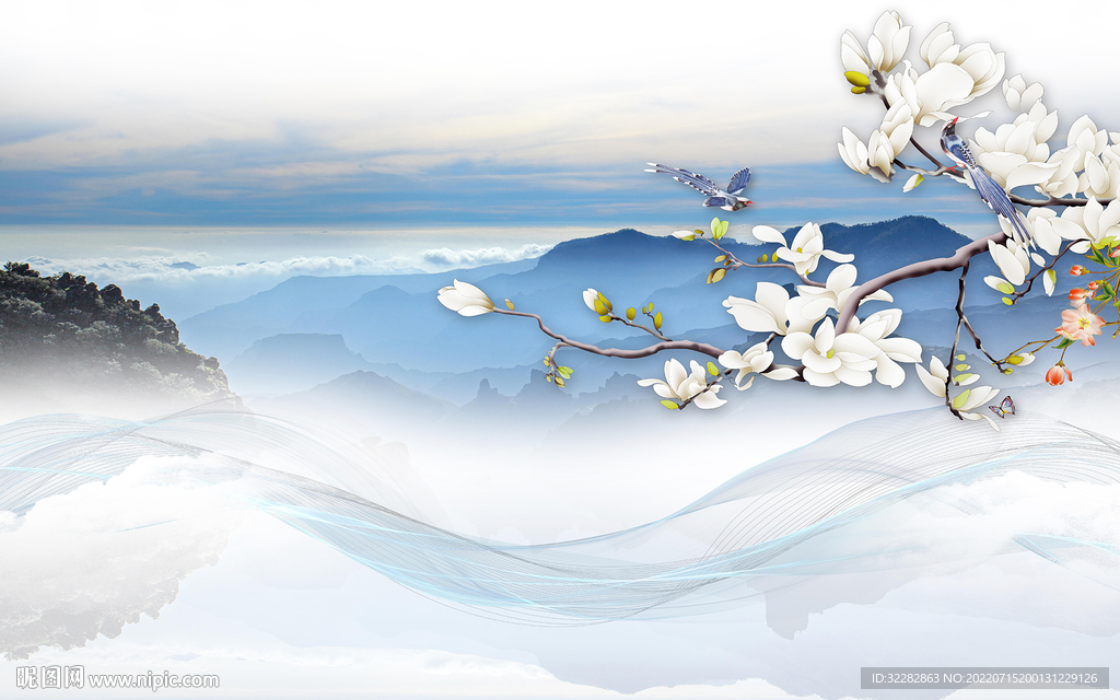 人气高清背景山水 TIf分层