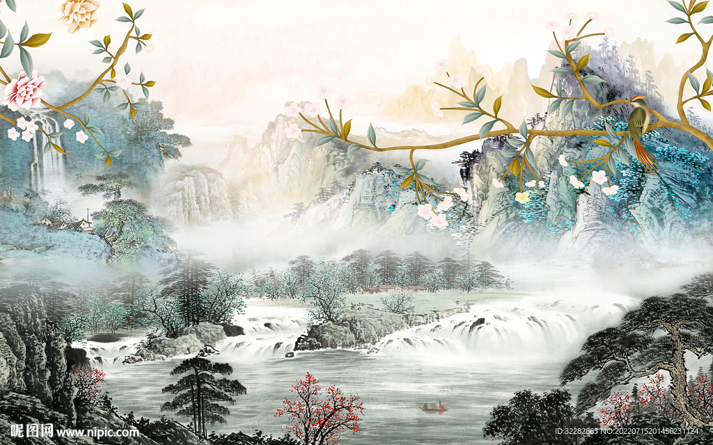 现代 高清背景山水 TIf分层