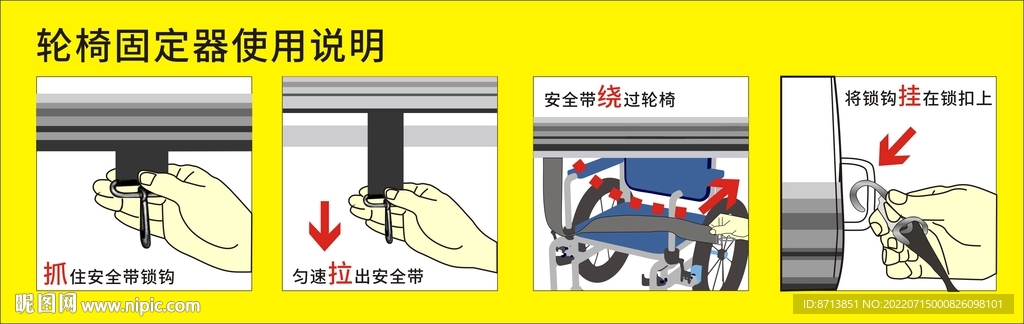 轮椅固定带说明书