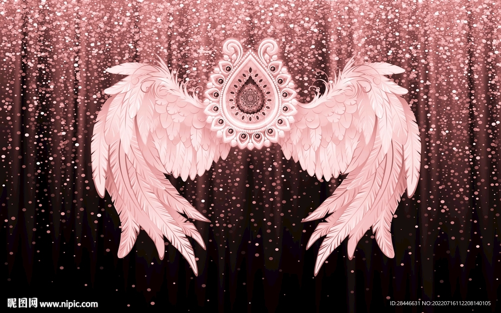 网红翅膀打卡直播背景墙 