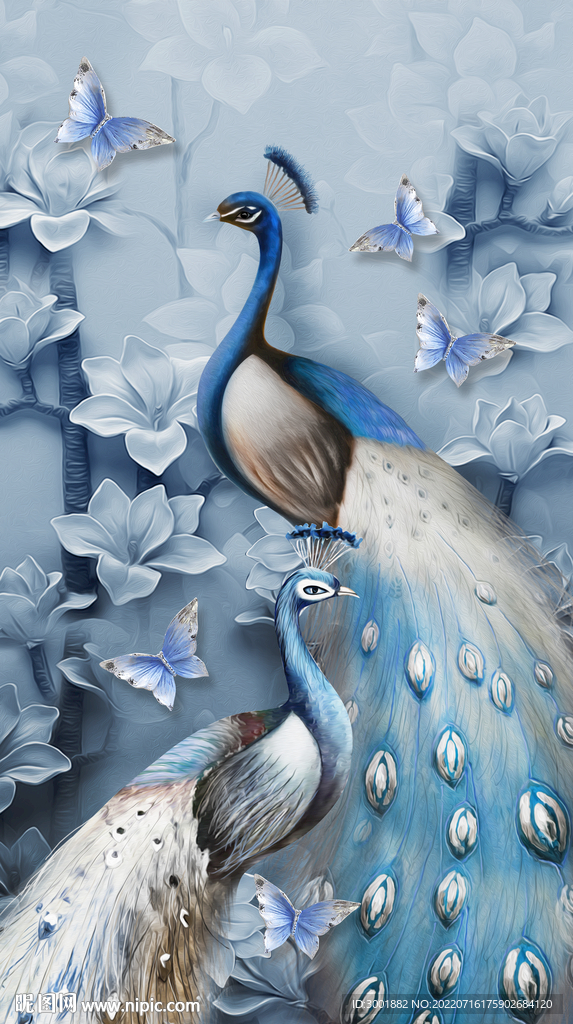 轻奢装饰画 孔雀