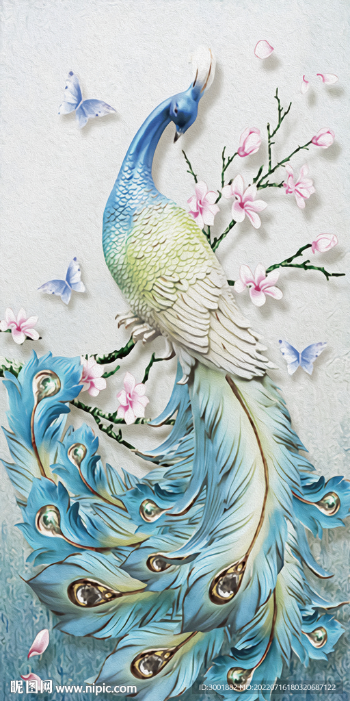轻奢装饰画 孔雀