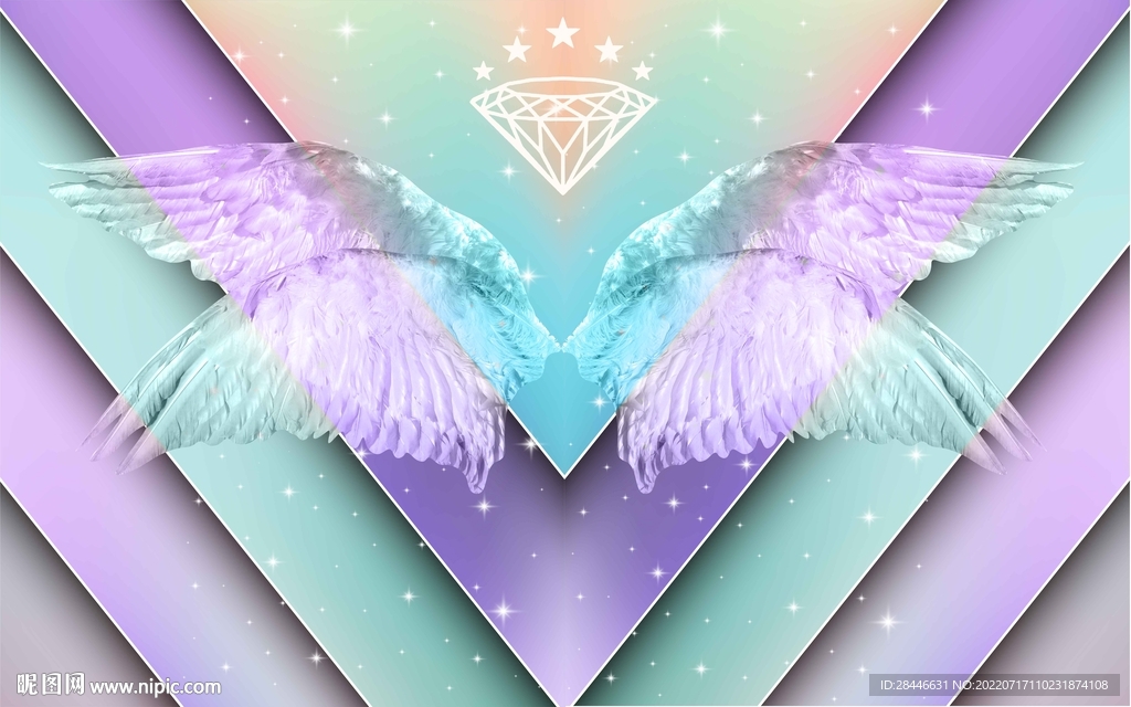 网红翅膀打卡直播背景墙