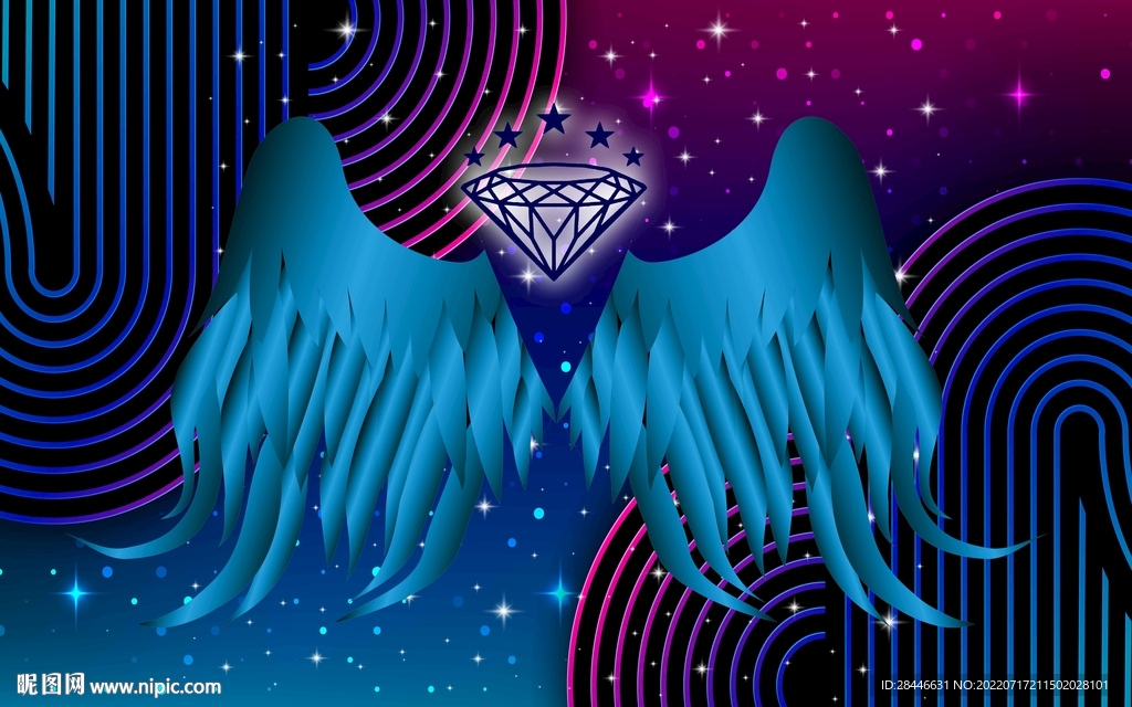 翅膀打卡直播背景墙