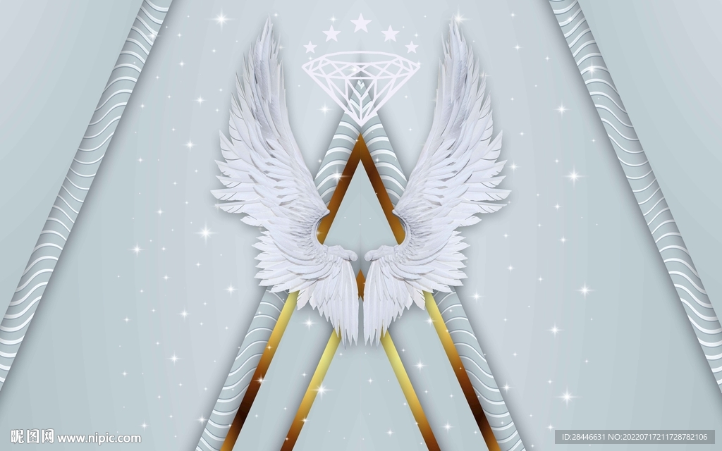 翅膀打卡直播背景墙