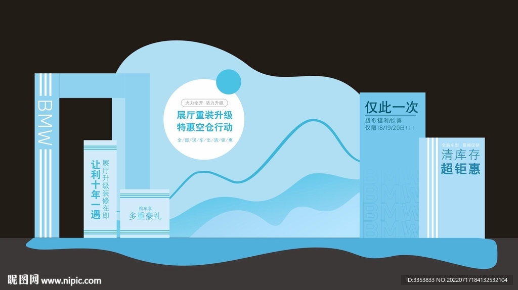 汽车夏季清新美陈布置背景