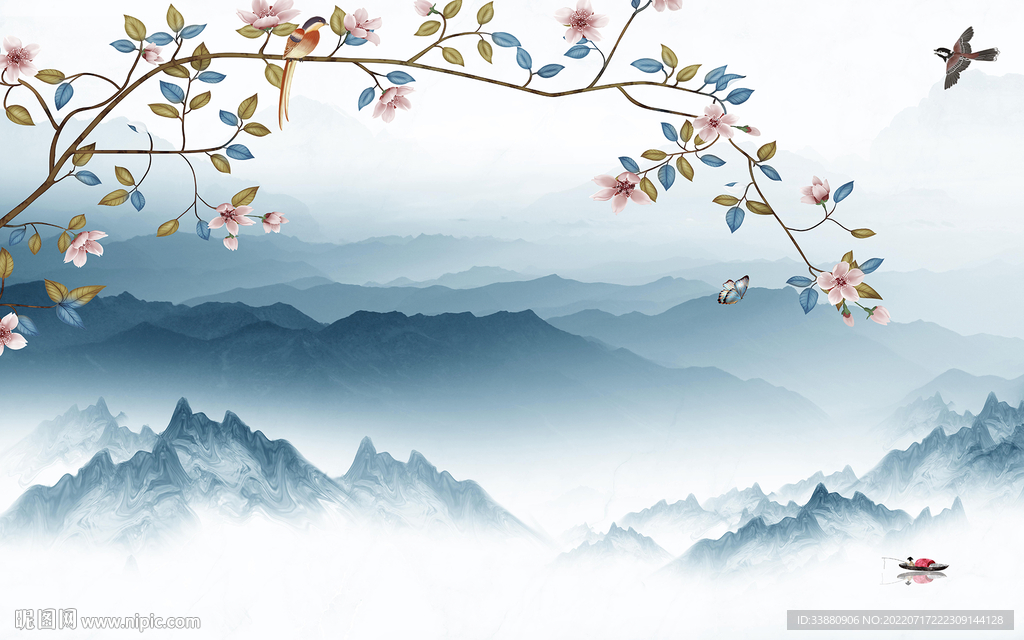 新中式高清山水 Tif分层