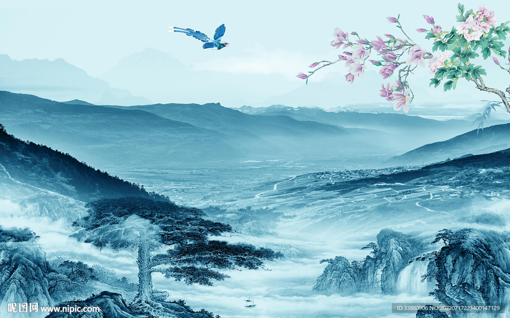 人气中式高清山水 Tif分层