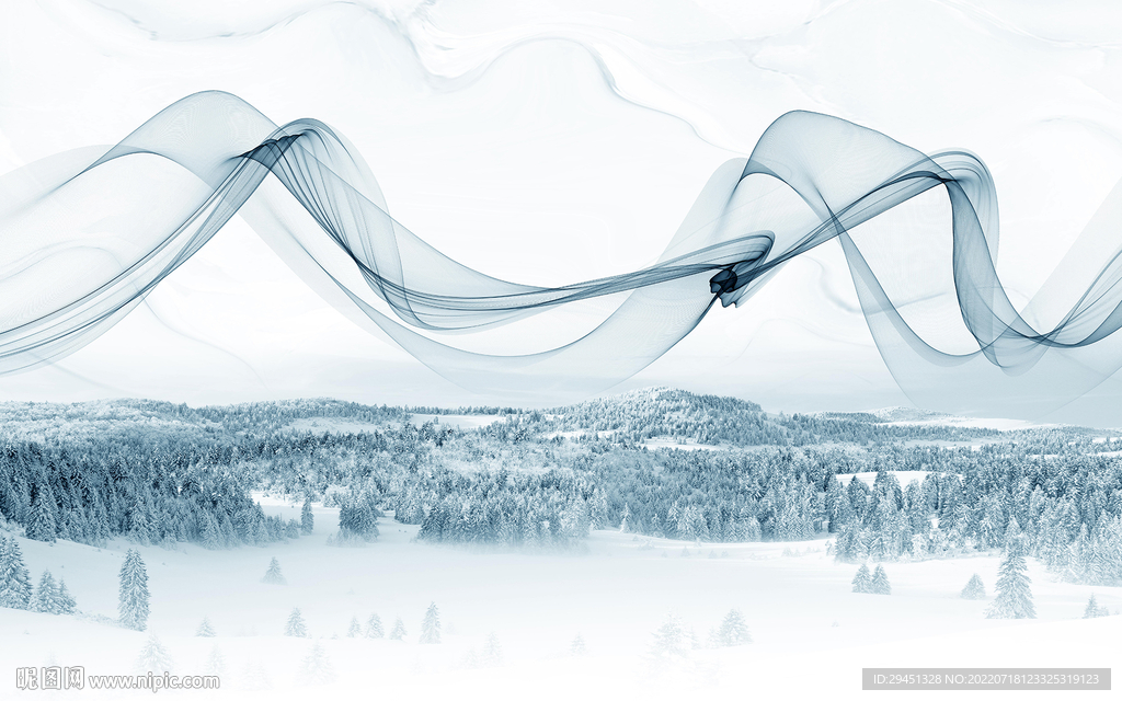 中国风大气客厅山水 Tif分层