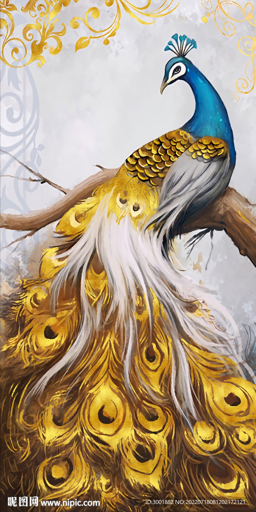 轻奢装饰画 孔雀