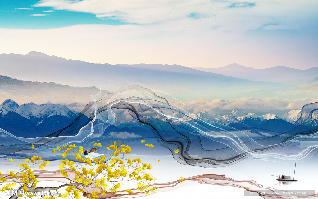 高清 高端山水背景 TIf分层