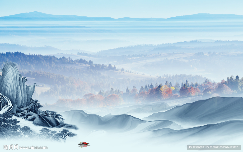 大气简约山水新画 TIf分层