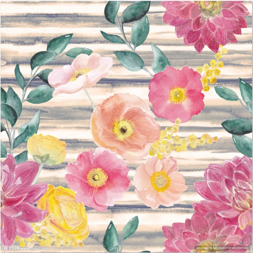 花卉图小清晰ai手绘线稿图