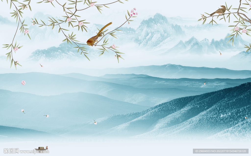 爆款新别墅山水画 TIf分层