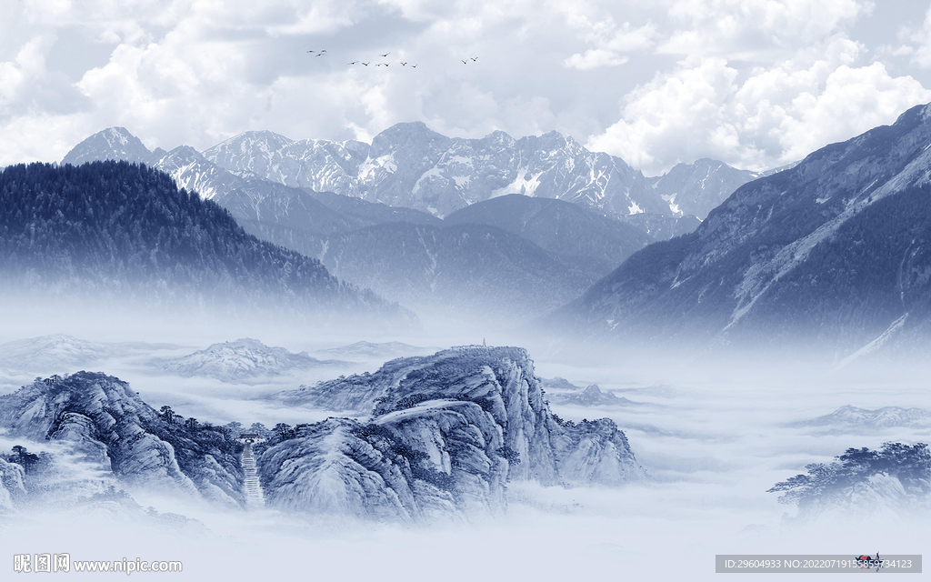 高端新别墅山水画 TIf分层