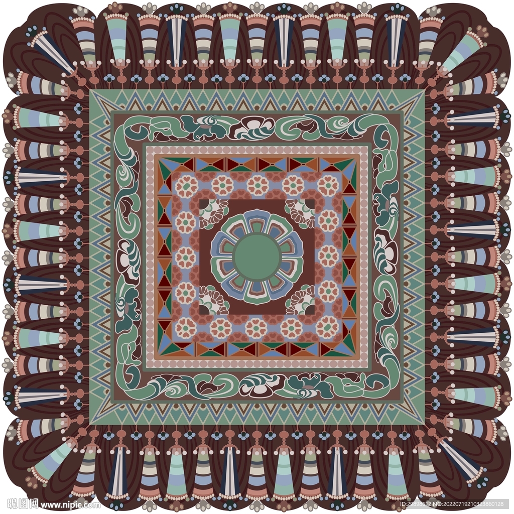 敦煌莫高窟壁画莲花纹藻井图案